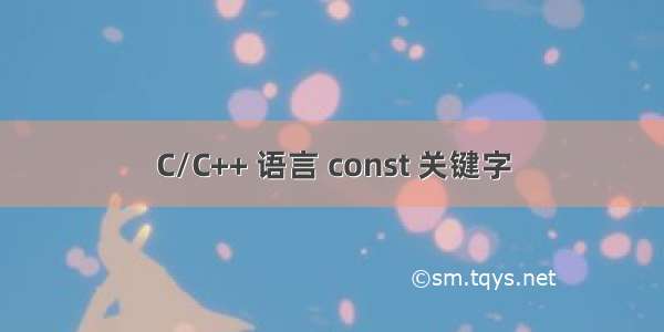 C/C++ 语言 const 关键字
