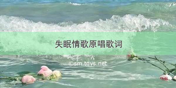 失眠情歌原唱歌词