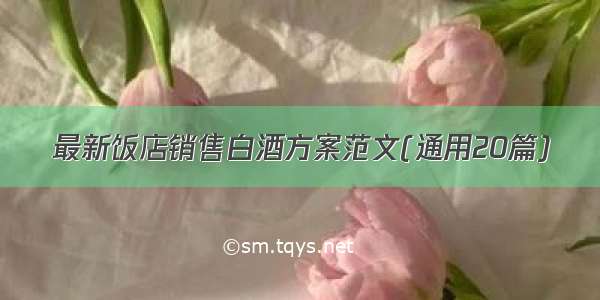 最新饭店销售白酒方案范文(通用20篇)