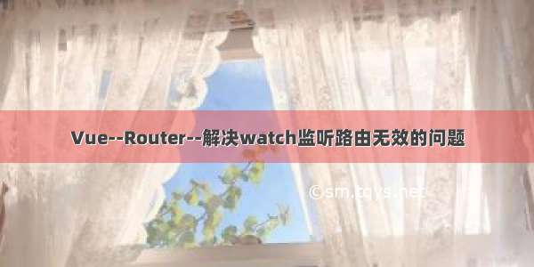 Vue--Router--解决watch监听路由无效的问题
