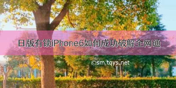 日版有锁iPhone6如何成功破解全网通