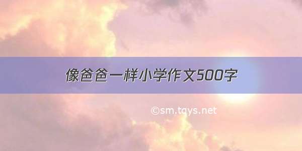 像爸爸一样小学作文500字