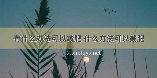 有什么办法可以减肥 什么方法可以减肥