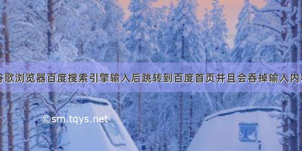 谷歌浏览器百度搜索引擎输入后跳转到百度首页并且会吞掉输入内容