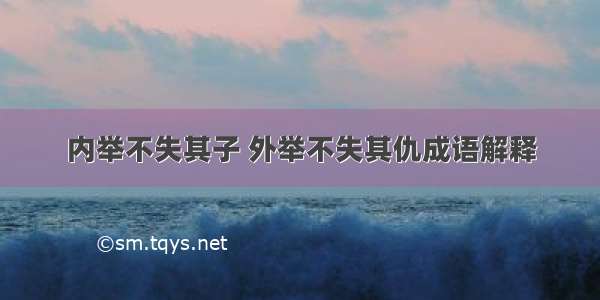 内举不失其子 外举不失其仇成语解释