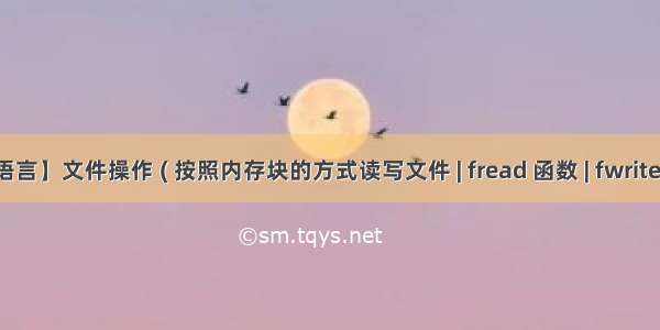 【C 语言】文件操作 ( 按照内存块的方式读写文件 | fread 函数 | fwrite 函数 )