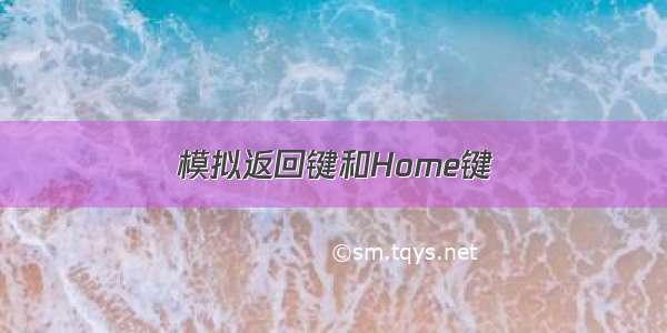 模拟返回键和Home键