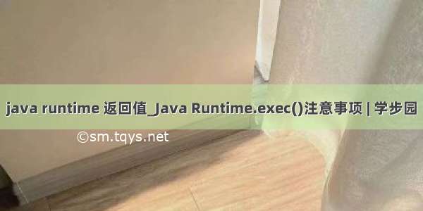 java runtime 返回值_Java Runtime.exec()注意事项 | 学步园