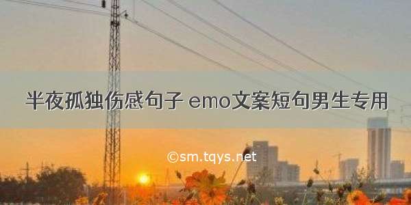 半夜孤独伤感句子 emo文案短句男生专用