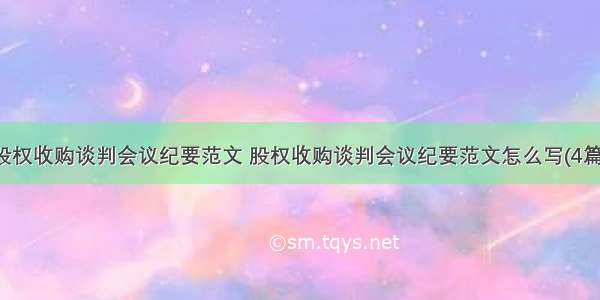 股权收购谈判会议纪要范文 股权收购谈判会议纪要范文怎么写(4篇)