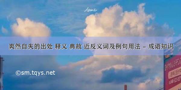 爽然自失的出处 释义 典故 近反义词及例句用法 - 成语知识