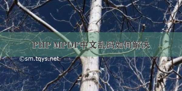 PHP MPDF中文乱码如何解决