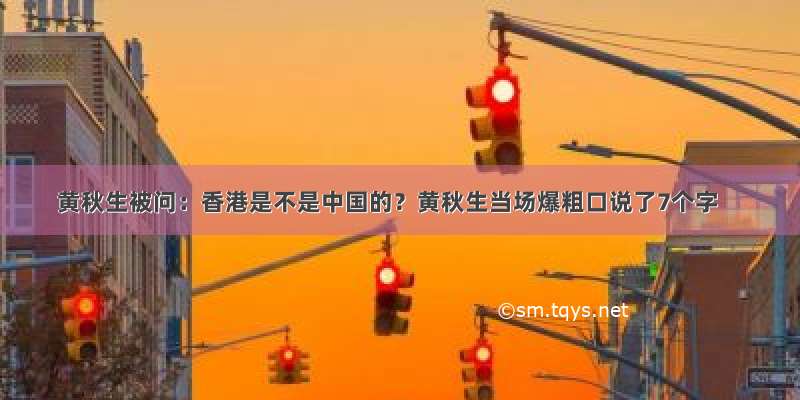 黄秋生被问：香港是不是中国的？黄秋生当场爆粗口说了7个字