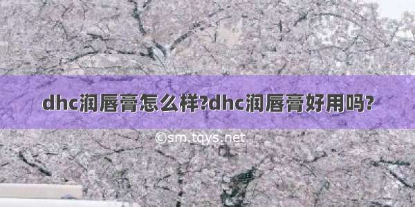 dhc润唇膏怎么样?dhc润唇膏好用吗?