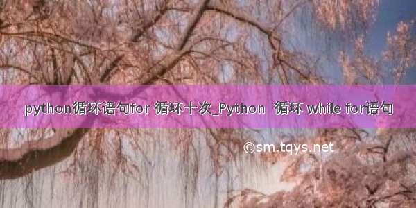 python循环语句for 循环十次_Python  循环 while for语句