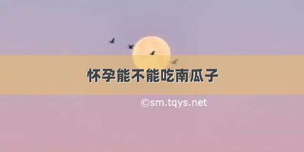 怀孕能不能吃南瓜子