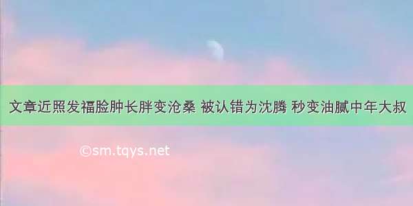 文章近照发福脸肿长胖变沧桑 被认错为沈腾 秒变油腻中年大叔