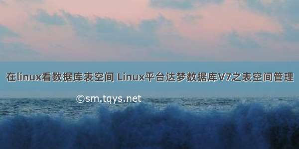 在linux看数据库表空间 Linux平台达梦数据库V7之表空间管理