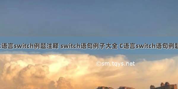 c语言switch例题注释 switch语句例子大全 C语言switch语句例题