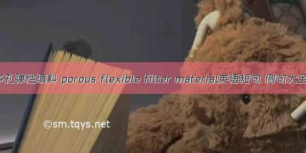 多孔弹性填料 porous flexible filter material英语短句 例句大全