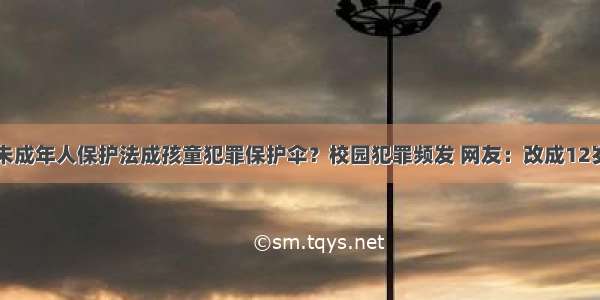 未成年人保护法成孩童犯罪保护伞？校园犯罪频发 网友：改成12岁