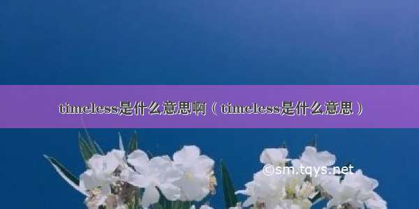 timeless是什么意思啊（timeless是什么意思）