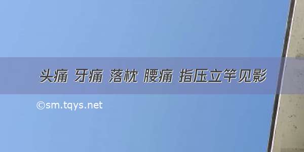 头痛 牙痛 落枕 腰痛 指压立竿见影