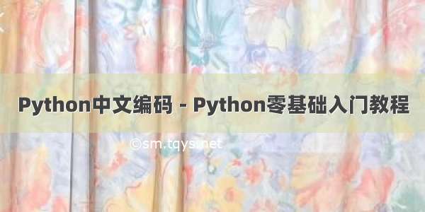 Python中文编码 - Python零基础入门教程