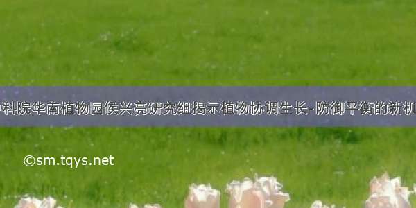 中科院华南植物园侯兴亮研究组揭示植物协调生长-防御平衡的新机制