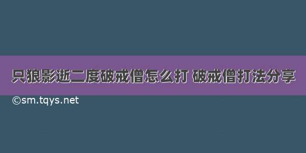 只狼影逝二度破戒僧怎么打 破戒僧打法分享