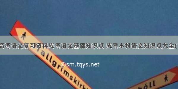 成人高考语文复习资料成考语文基础知识点 成考本科语文知识点大全(四篇)