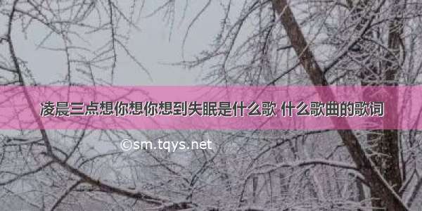 凌晨三点想你想你想到失眠是什么歌 什么歌曲的歌词