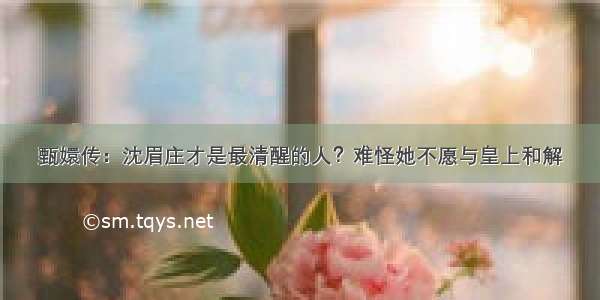 甄嬛传：沈眉庄才是最清醒的人？难怪她不愿与皇上和解