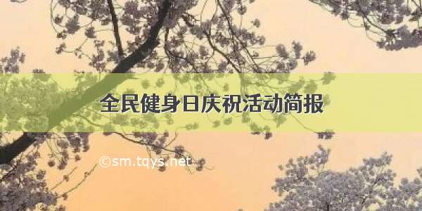 全民健身日庆祝活动简报