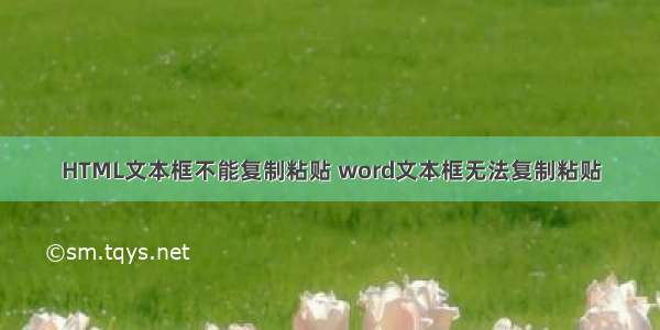 HTML文本框不能复制粘贴 word文本框无法复制粘贴