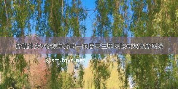 新媒体大V参观宝鸡唯一的民营三甲医院宝鸡高新医院