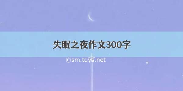 失眠之夜作文300字