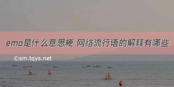 emo是什么意思梗 网络流行语的解释有哪些