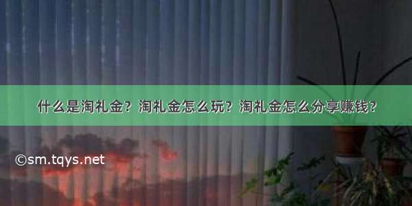 什么是淘礼金？淘礼金怎么玩？淘礼金怎么分享赚钱？