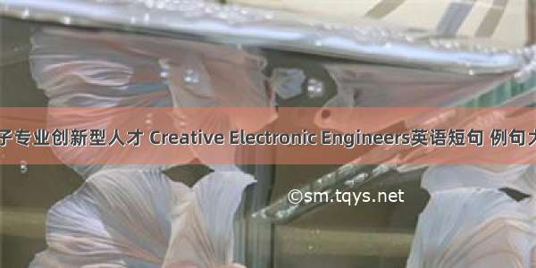 电子专业创新型人才 Creative Electronic Engineers英语短句 例句大全