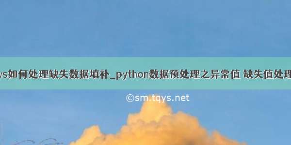 eviews如何处理缺失数据填补_python数据预处理之异常值 缺失值处理方法