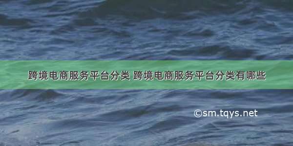 跨境电商服务平台分类 跨境电商服务平台分类有哪些