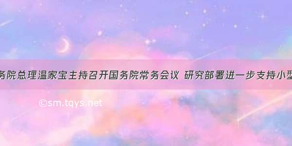 2月 国务院总理温家宝主持召开国务院常务会议 研究部署进一步支持小型和微型