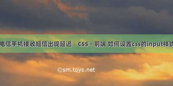 电信手机接收短信出现延迟 – CSS – 前端 如何设置css的input样式