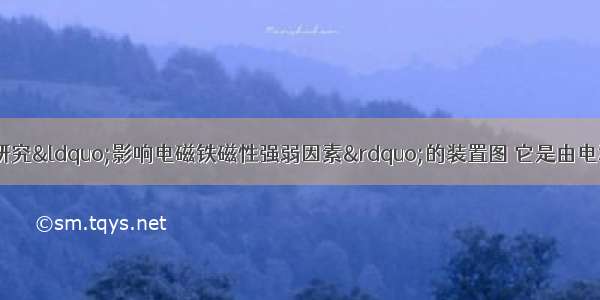 如图所示是小明研究&ldquo;影响电磁铁磁性强弱因素&rdquo;的装置图 它是由电源 滑动变阻器 开