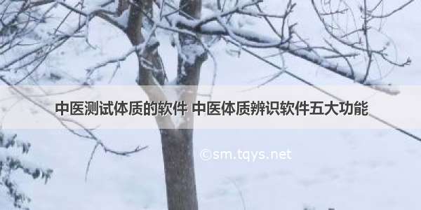 中医测试体质的软件 中医体质辨识软件五大功能