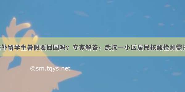 每经8点｜海外留学生暑假要回国吗？专家解答；武汉一小区居民核酸检测需持身份证拍照