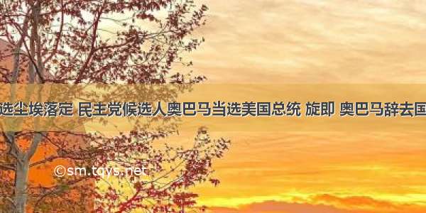 美国大选尘埃落定 民主党候选人奥巴马当选美国总统 旋即 奥巴马辞去国会参议