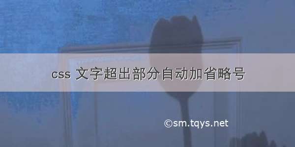 css 文字超出部分自动加省略号