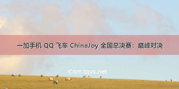 一加手机 QQ 飞车 ChinaJoy 全国总决赛：巅峰对决